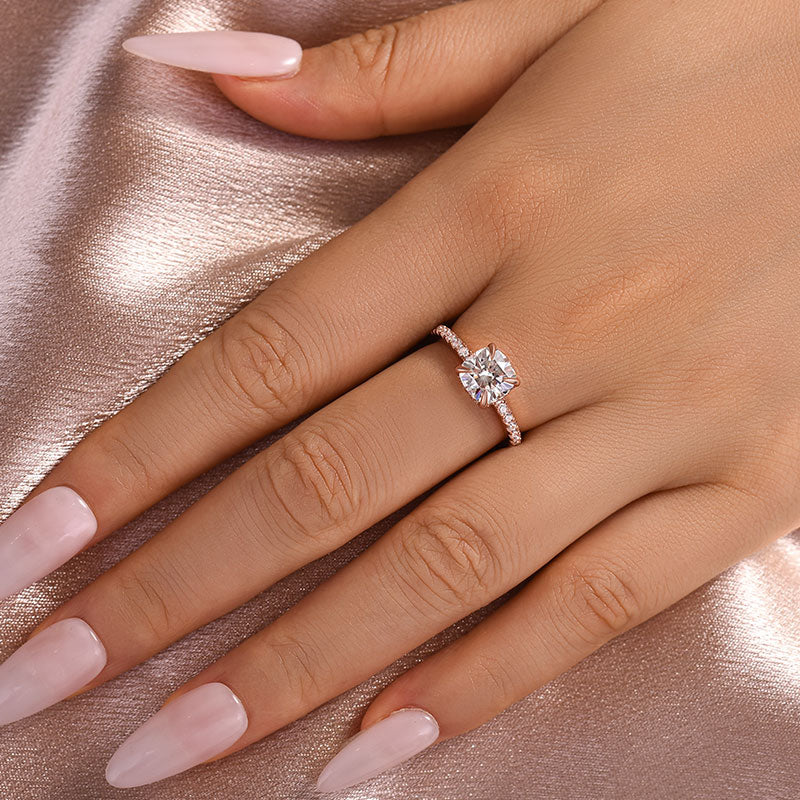 Maxine Moissanite 2.0 Carat Cushion Cut Engagement Ring