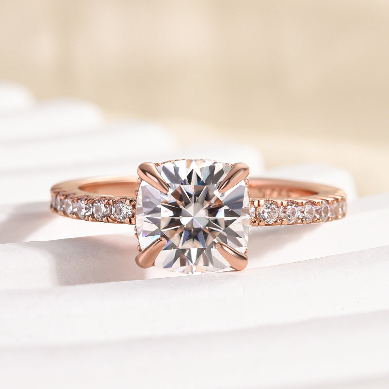 Maxine Moissanite 2.0 Carat Cushion Cut Engagement Ring