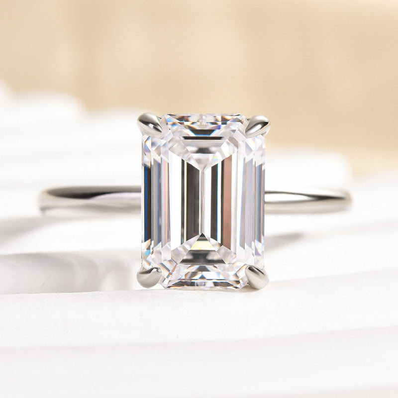 Maxine Moissanite 3.5 Carat Emerald Cut Engagement Ring
