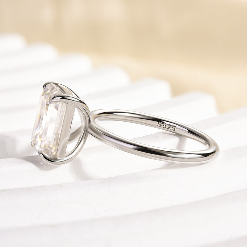 Maxine Moissanite 3.5 Carat Emerald Cut Engagement Ring