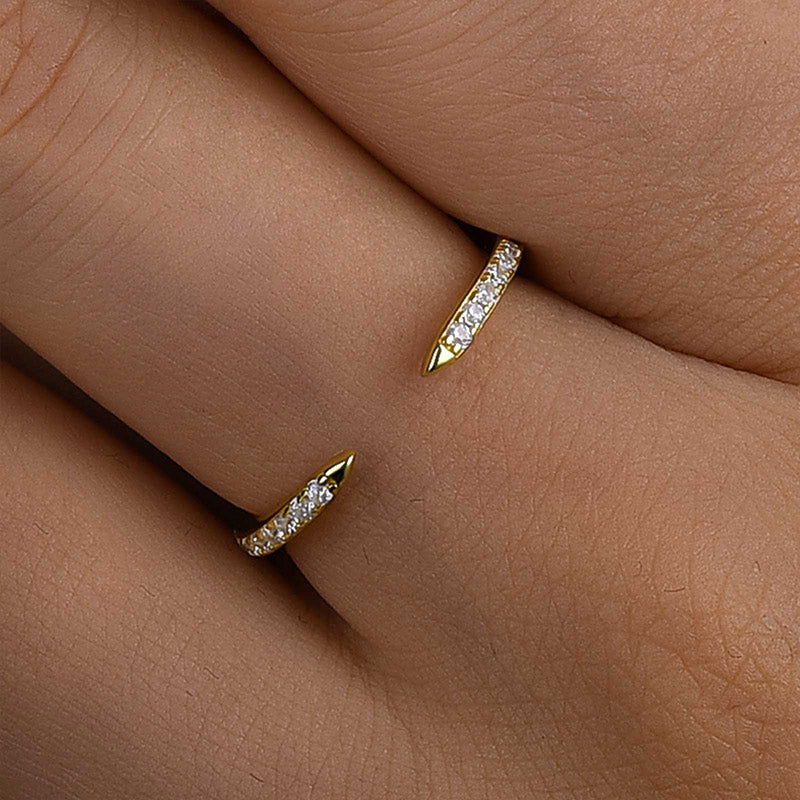 Ahabobo Unique Yellow Gold Open Wedding Band In Sterling Silver