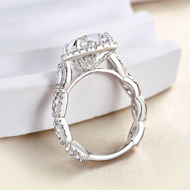 Noble Halo 4.0Ct Pear Cut Engagement Ring