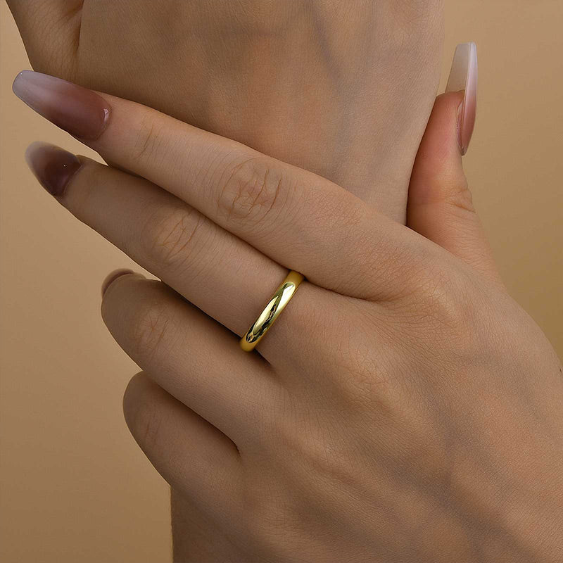 Ahabobo Classic Wedding Band For Women In Sterling Silver