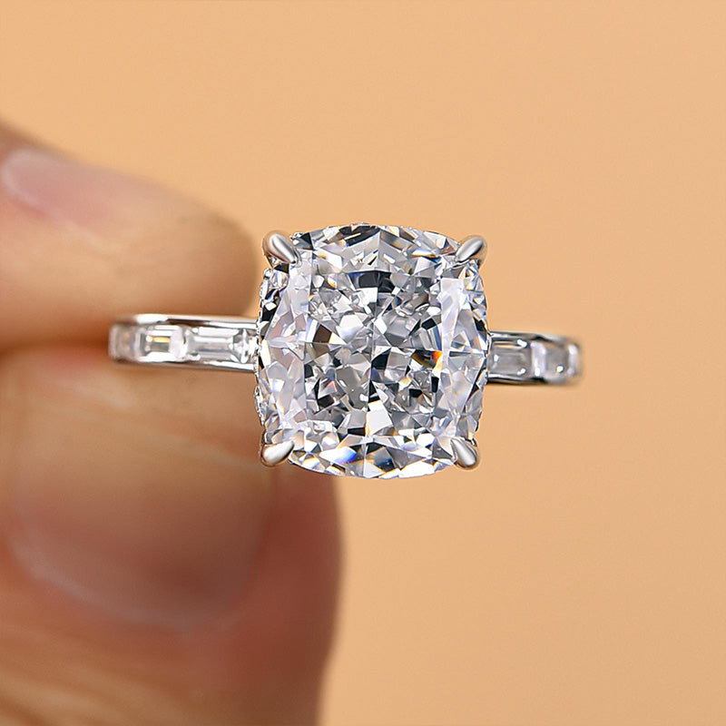 Honorable Crushed Ice Cushion Cut Engagement Ring