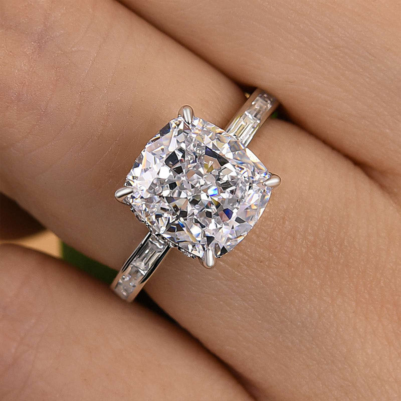 Honorable Crushed Ice Cushion Cut Engagement Ring