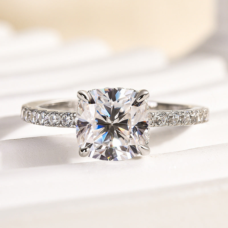 Maxine Moissanite 2.0 Carat Cushion Cut Engagement Ring