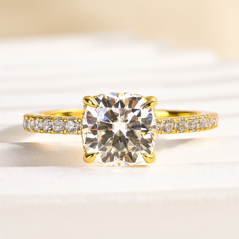 Maxine Moissanite 2.0 Carat Cushion Cut Engagement Ring