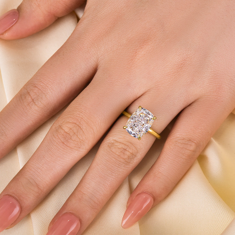 Ahabobo Solitaire 6.5Ct Elongated Cushion Cut Engagement Ring Travle Ring