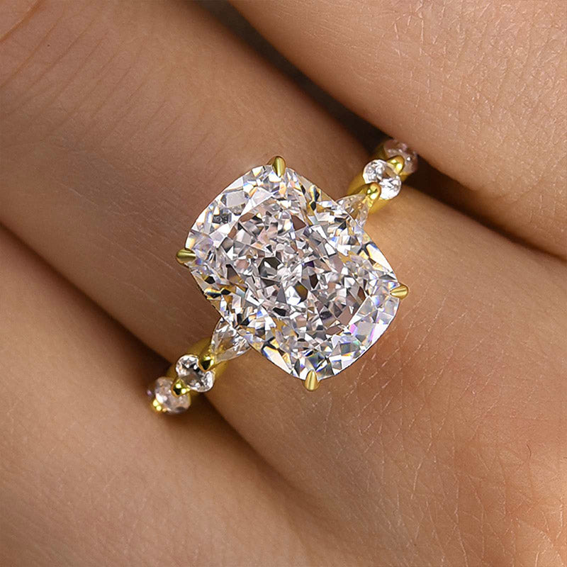 Special 4.5Ct Elongated Cushion Cut Engagement Ring