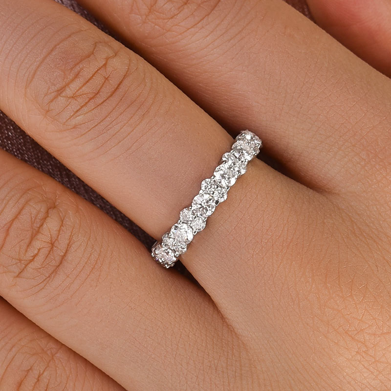 Ahabobo Moissanite 2.5 Ct Round Cut Full Wedding Band for Women
