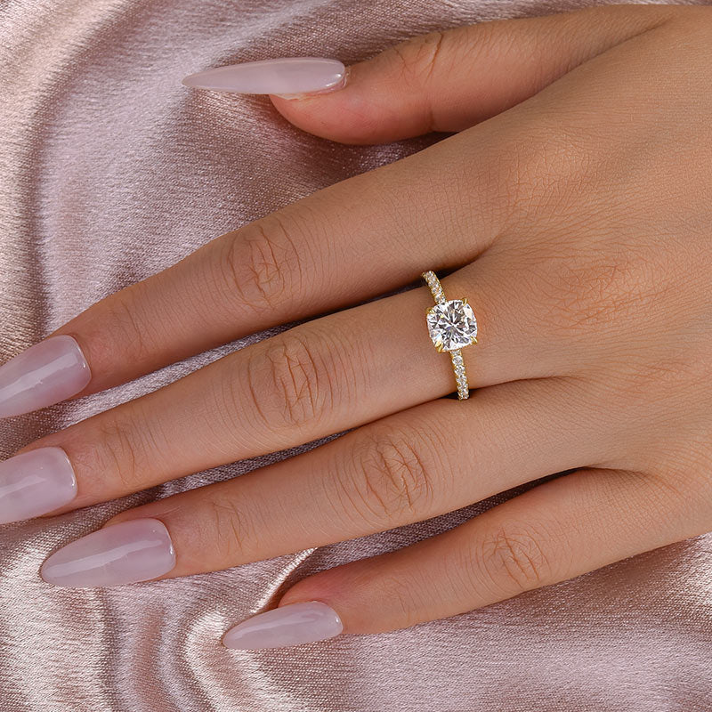 Maxine Moissanite 2.0 Carat Cushion Cut Engagement Ring