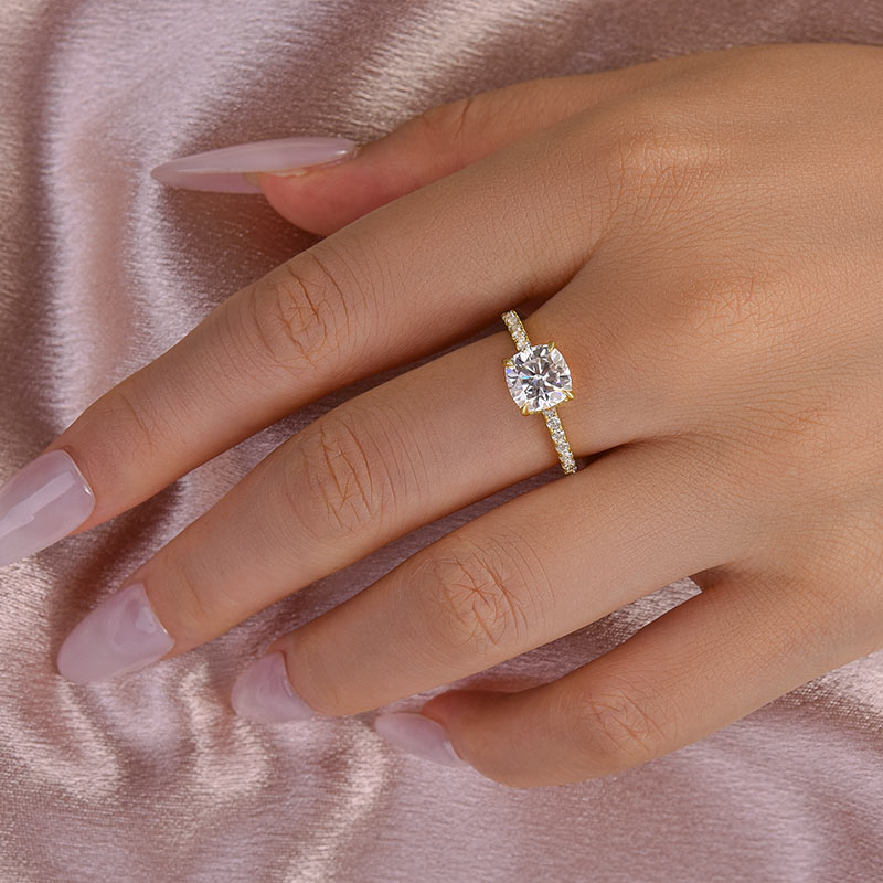 Maxine Moissanite 2.0 Carat Cushion Cut Engagement Ring