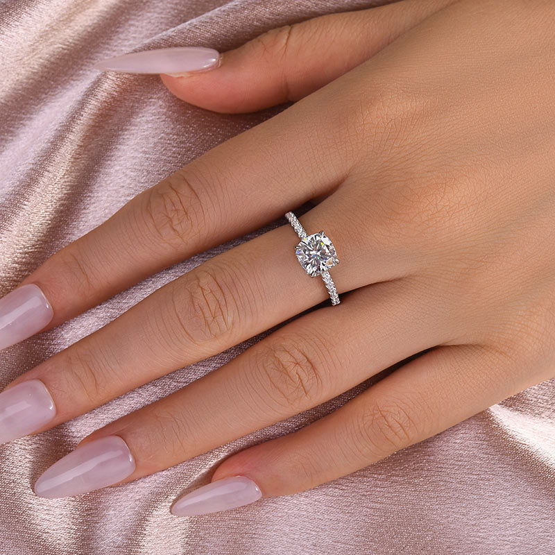 Maxine Moissanite 2.0 Carat Cushion Cut Engagement Ring