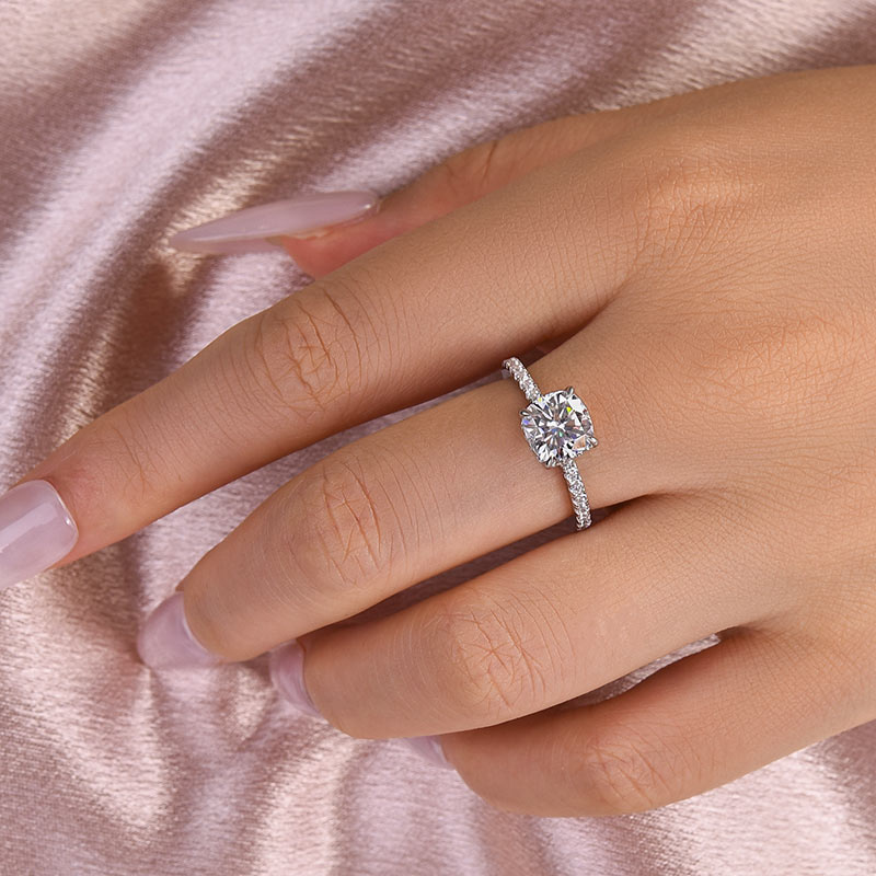 Maxine Moissanite 2.0 Carat Cushion Cut Engagement Ring