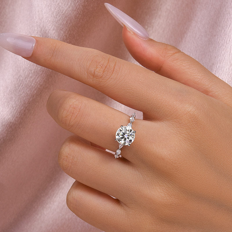 Maxine Timeless Moissanite 2.0 Carat Round Cut Engagement Ring
