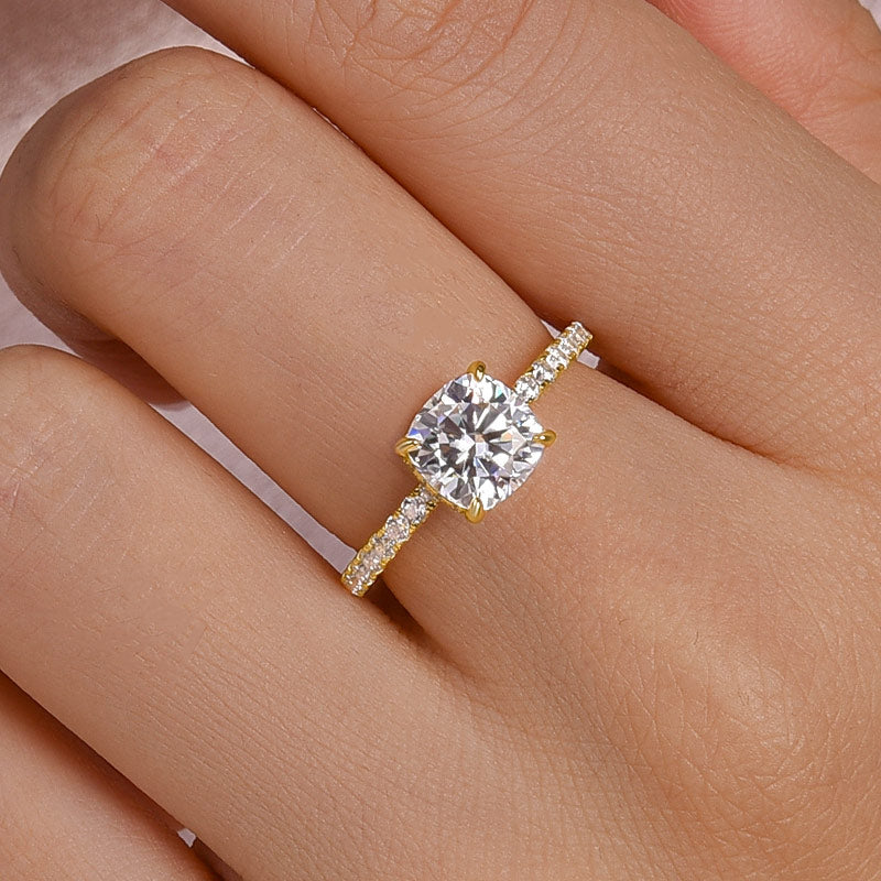 Maxine Moissanite 2.0 Carat Cushion Cut Engagement Ring