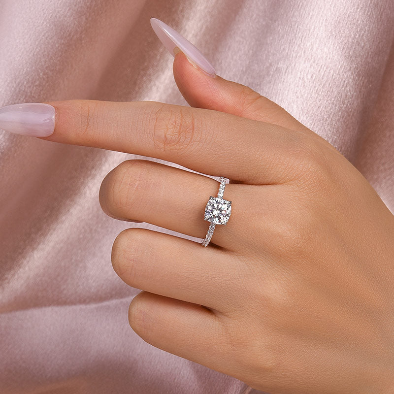 Maxine Moissanite 2.0 Carat Cushion Cut Engagement Ring
