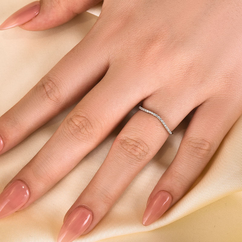 Unique Yellow Gold Pave Wedding Band