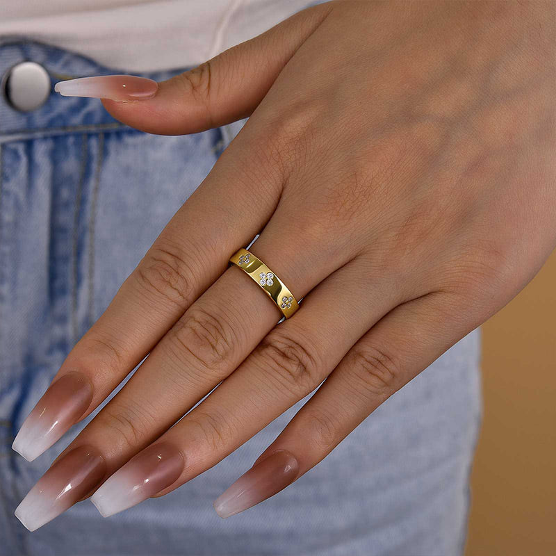 Ahabobo Noble Wide Yellow Gold Wedding Band