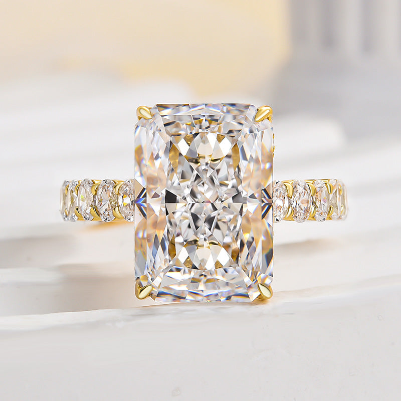 Honorable 7.0Ct Radiant Cut Engagement Ring with Oval Cut Band