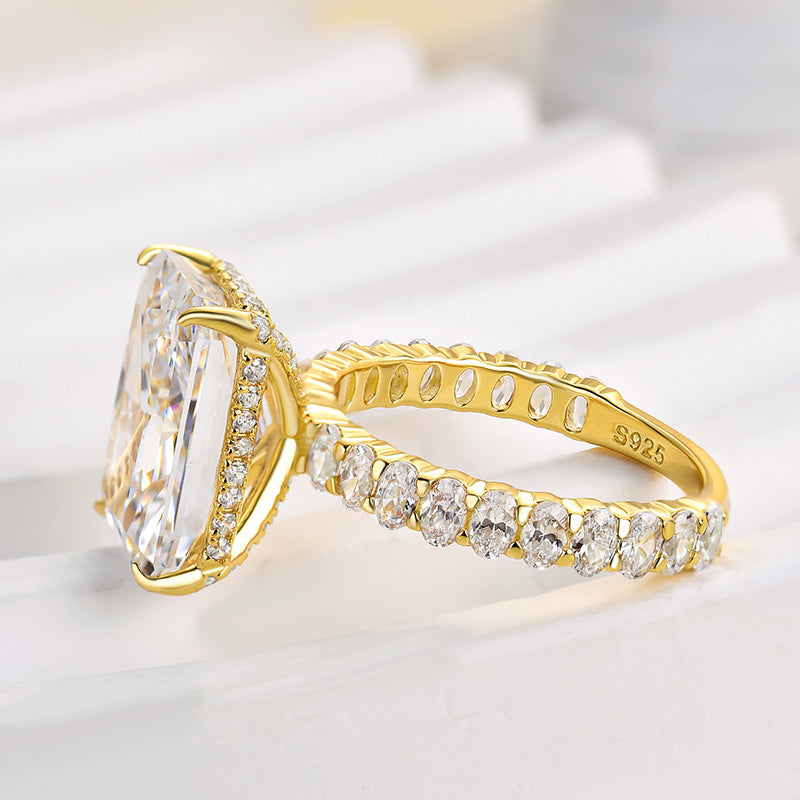 Honorable 7.0Ct Radiant Cut Engagement Ring with Oval Cut Band