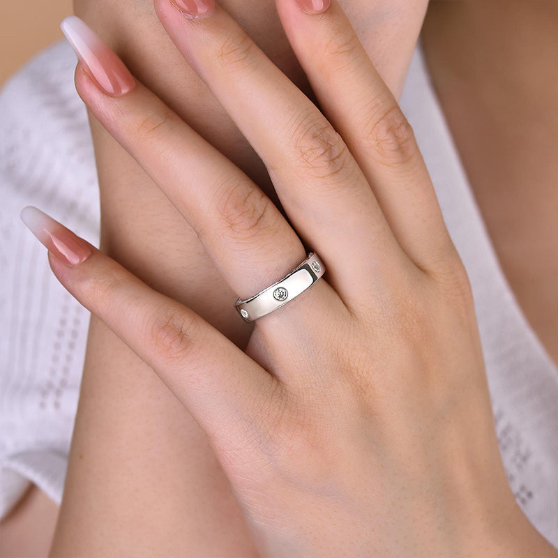 Luxurious Unisex Wide Wedding Band In Sterling Silver
