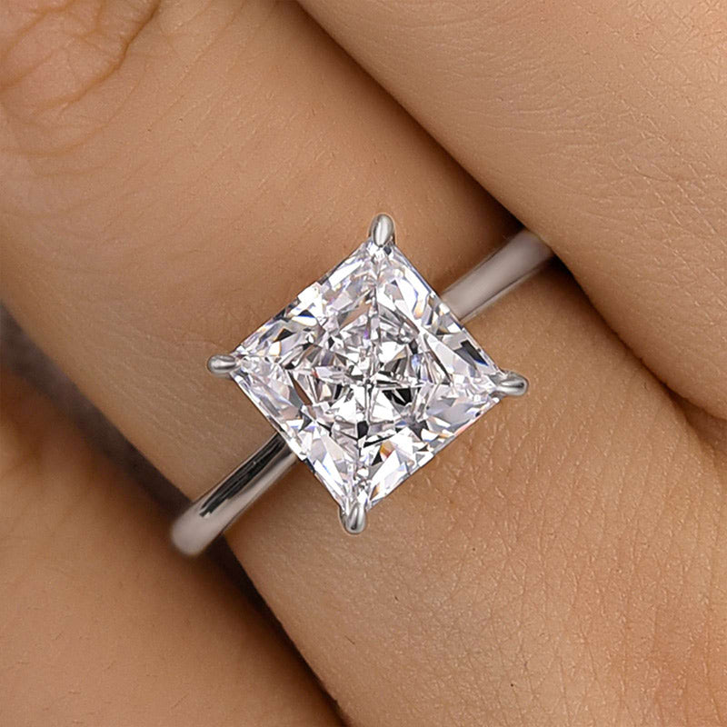 Stunning Square Solitaire Princess Cut Engagement Ring