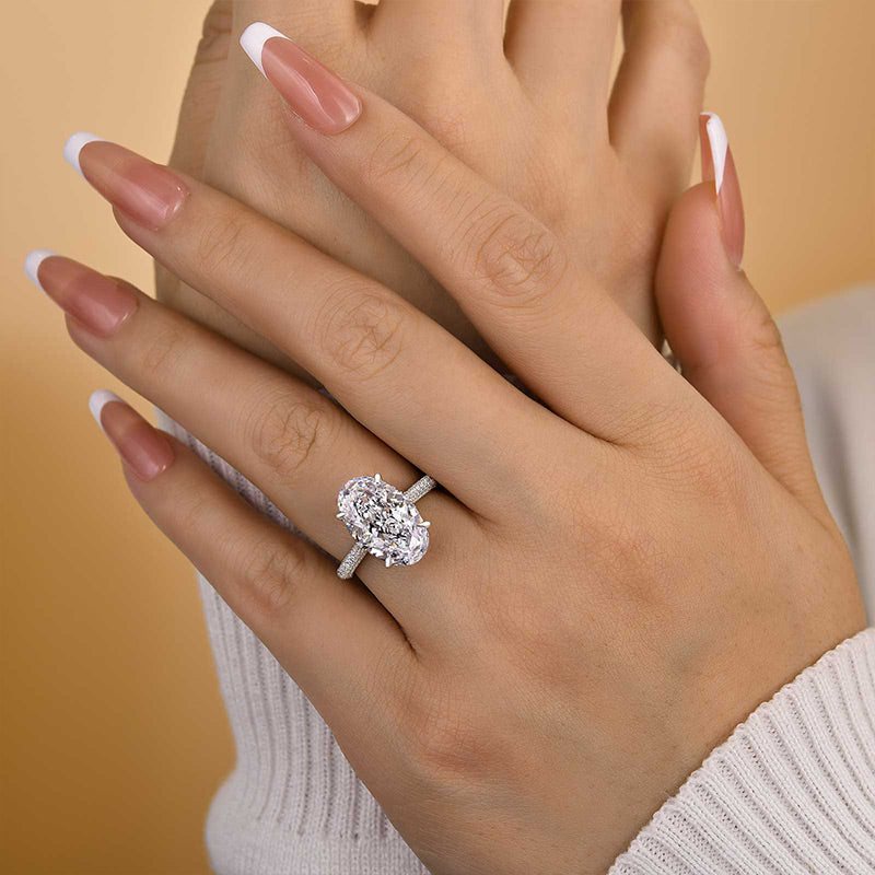 Noble Crushed Ice 6.5Ct Oval Cut Engagement Ring