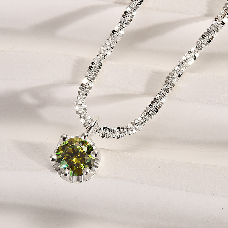 Starry Sky Sparkling Round Cut Moissanite Pendant Necklace