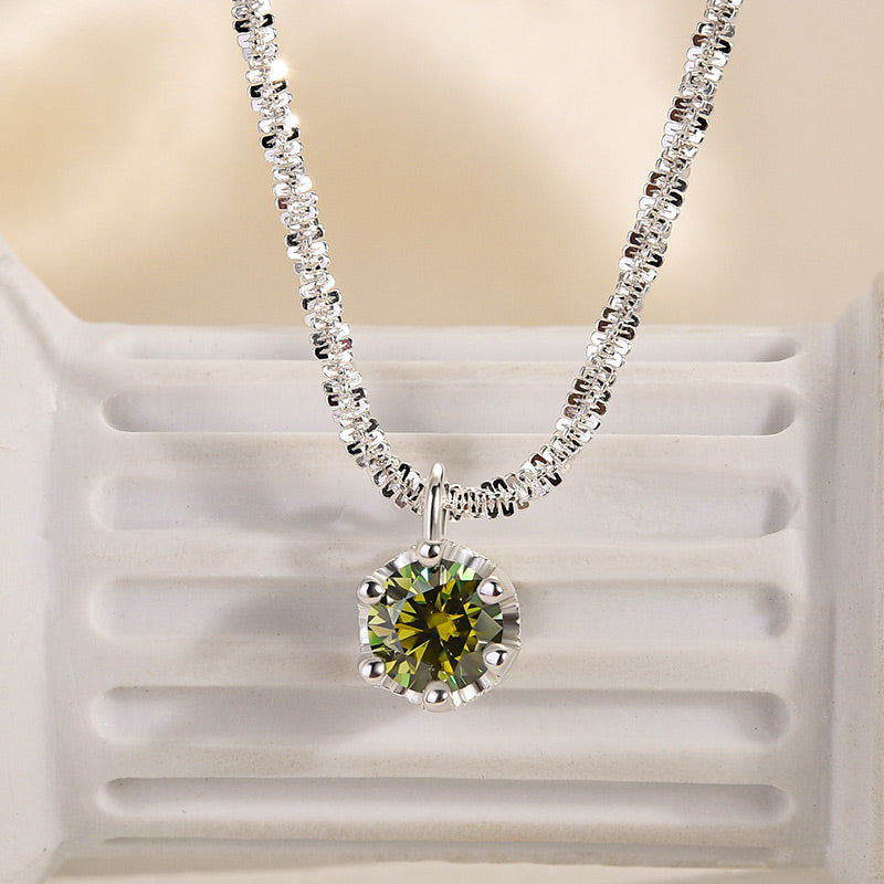 Starry Sky Sparkling Round Cut Moissanite Pendant Necklace