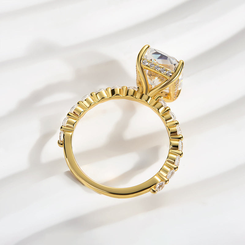 Ahabobo Elegant Radiant Cut Simulated Diamond Engagement Ring