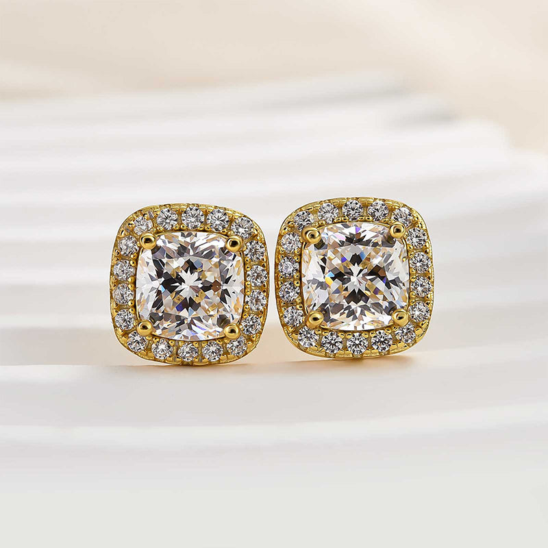 2.0Ct Stunning Halo Cushion Cut Women's Earrings In Sterling Silver