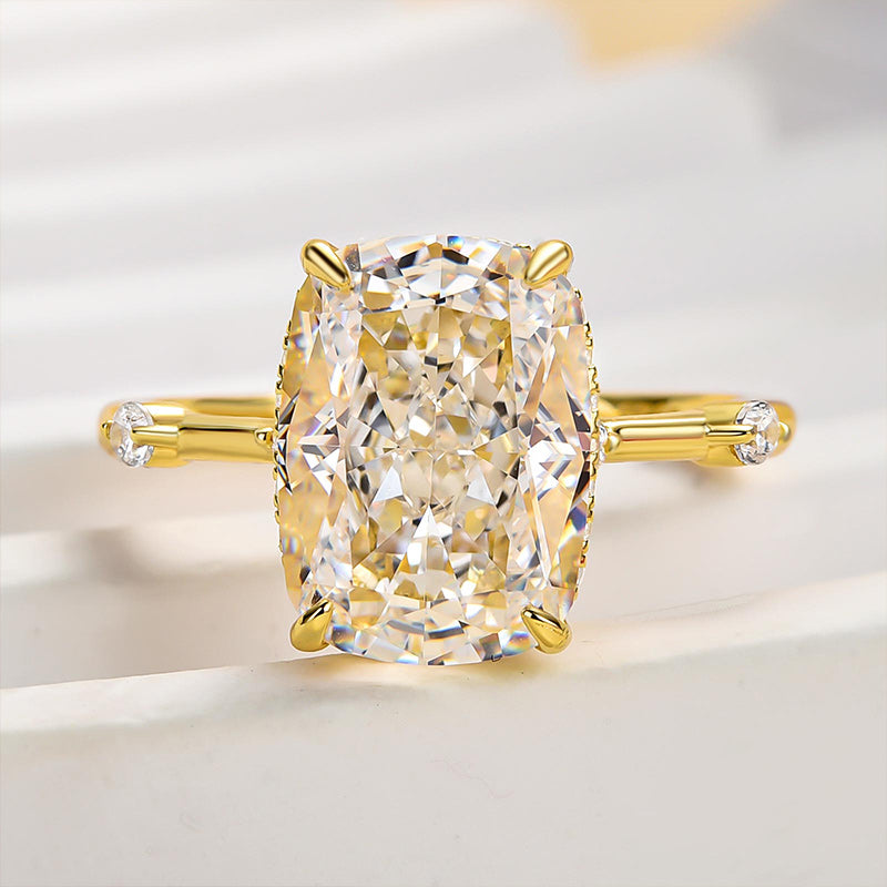 Special 4.5Ct Elongated Cushion Cut Engagement Ring