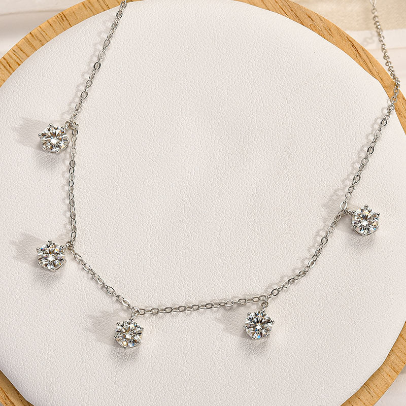Maxine Moissanite 2.5 Carat Round Cut Gypsophila Pendant Necklace