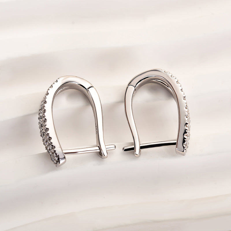 1.0Ct Moissanite Noble U-shaped Round Cut Earrings