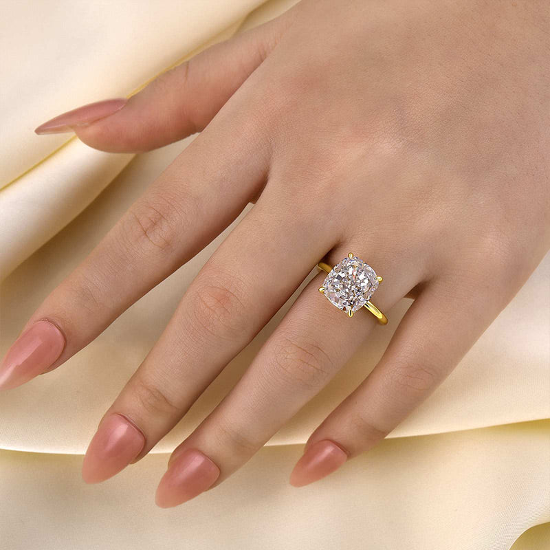 Sparkle 6.0CT Cushion Cut Engagement Ring For Women In Sterling Silver