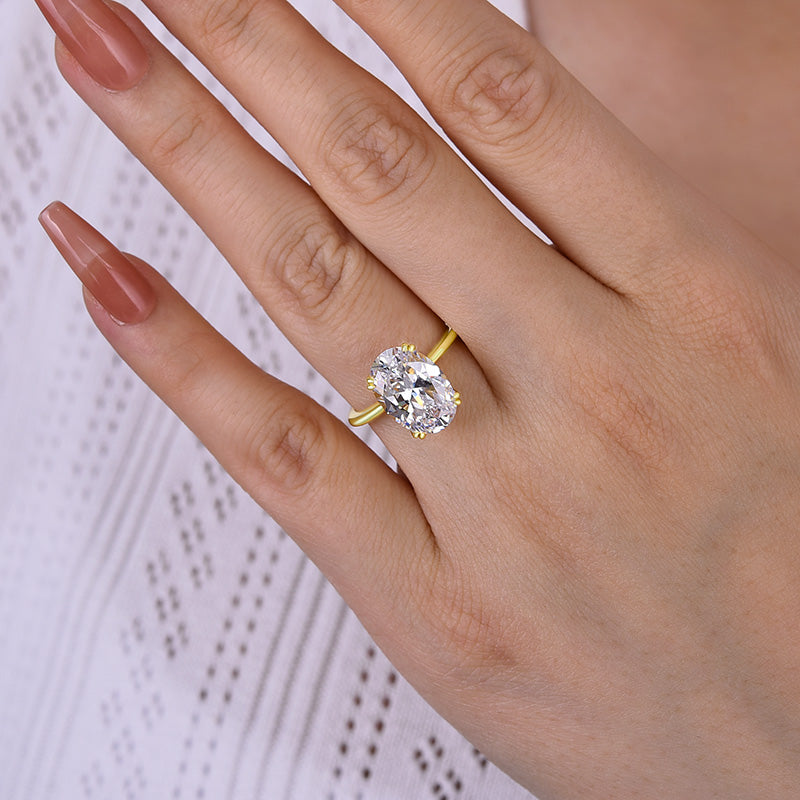 Sparkle Oval Cut Engagement Ring In Sterling Silver