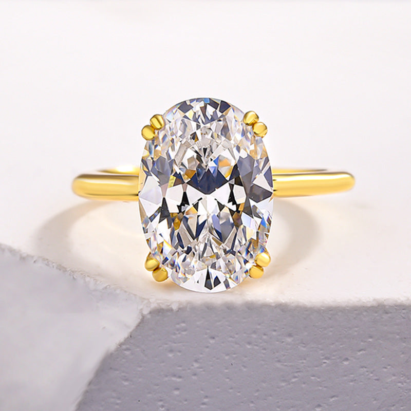Sparkle Oval Cut Engagement Ring In Sterling Silver
