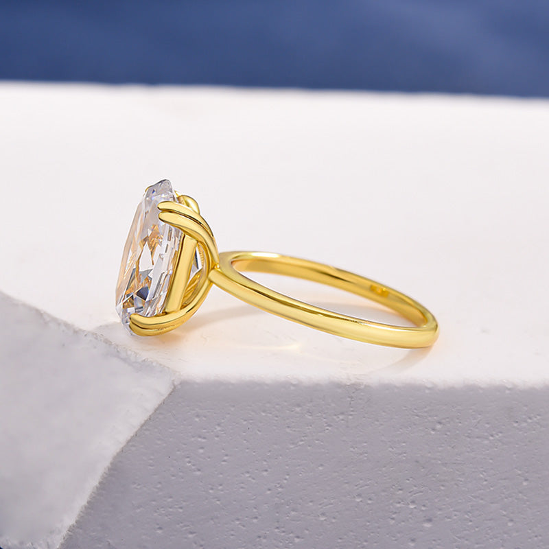Sparkle Oval Cut Engagement Ring In Sterling Silver