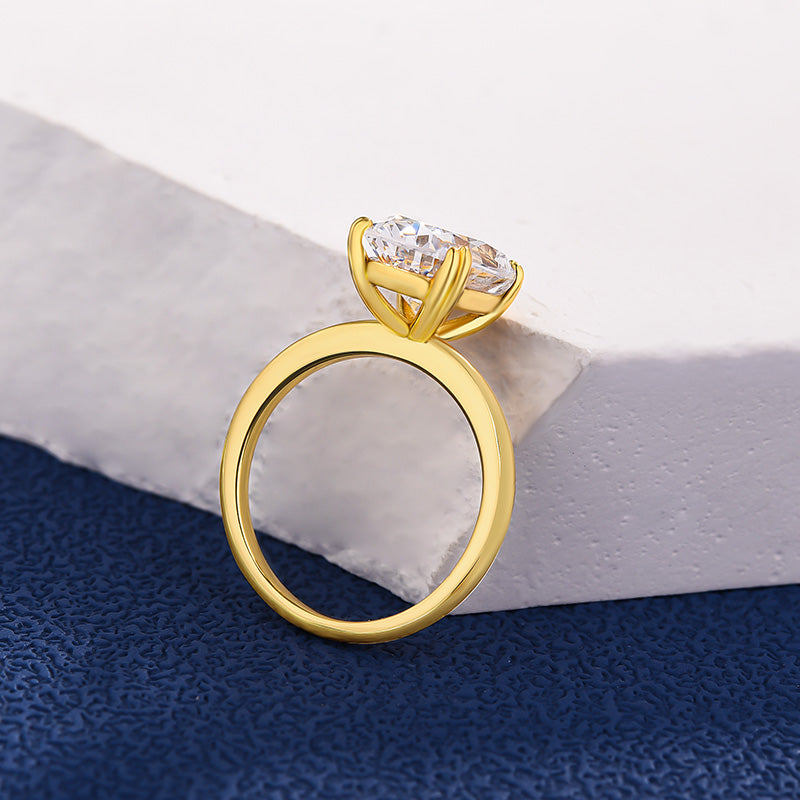Sparkle Oval Cut Engagement Ring In Sterling Silver