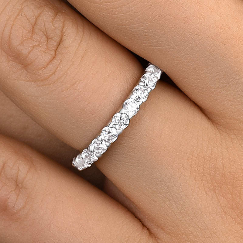 Exquisite Half Round Cut Women's Wedding Band