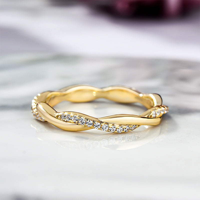 Twist Eternity Sona Simulated Diamonds Wedding Band for Women