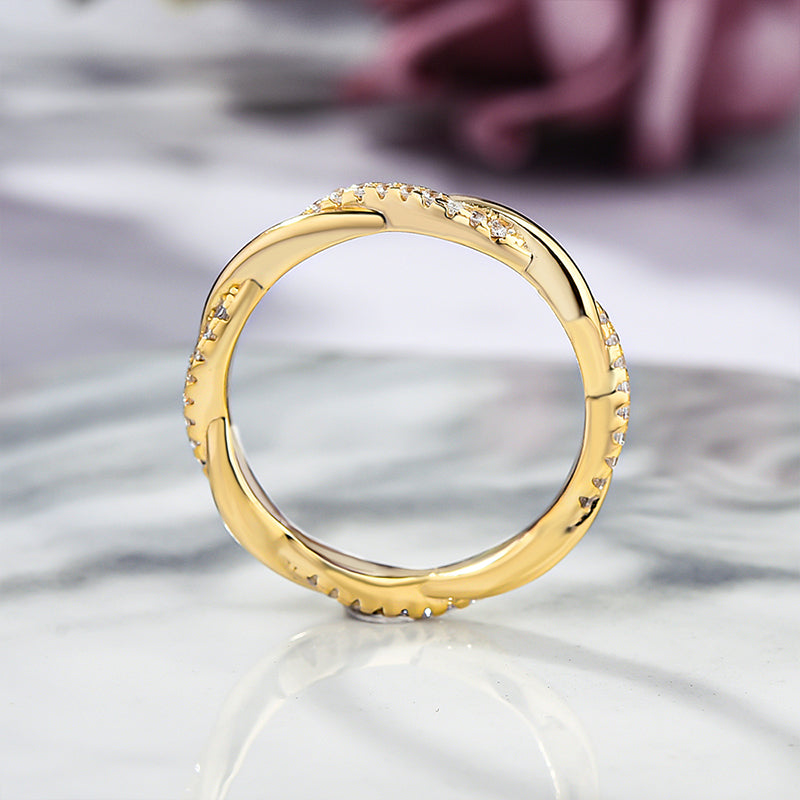 Twist Eternity Sona Simulated Diamonds Wedding Band for Women
