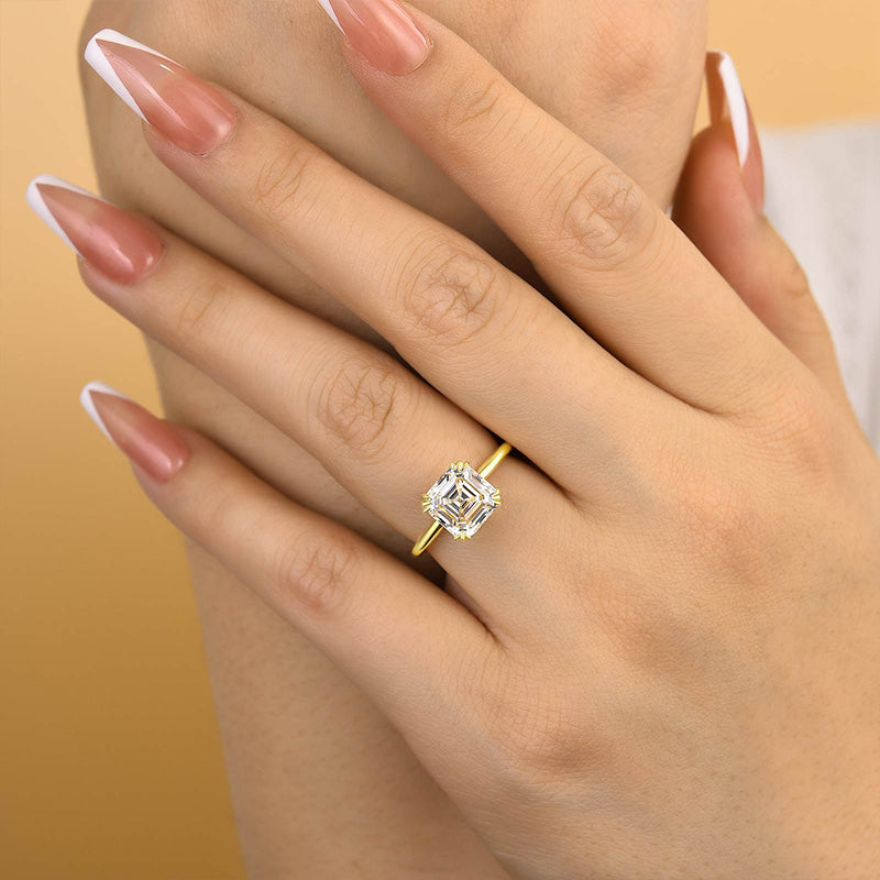 Dainty Asscher Cut Women's Engagement Ring