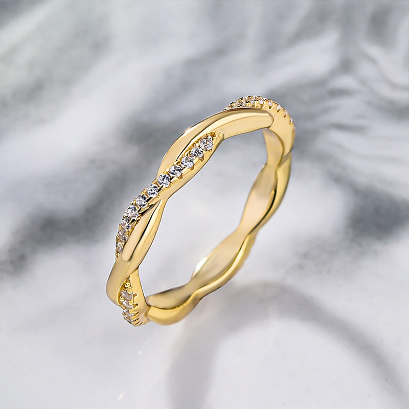 Twist Eternity Sona Simulated Diamonds Wedding Band for Women