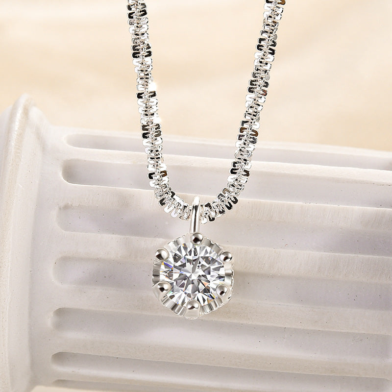 Starry Sky Sparkling Round Cut Moissanite Pendant Necklace