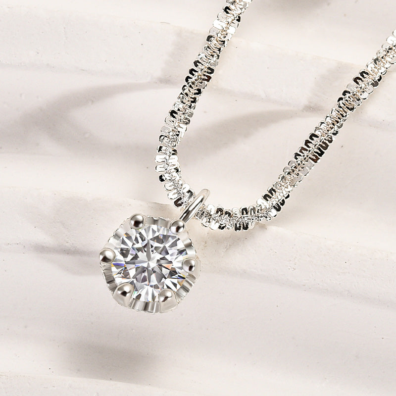 Starry Sky Sparkling Round Cut Moissanite Pendant Necklace