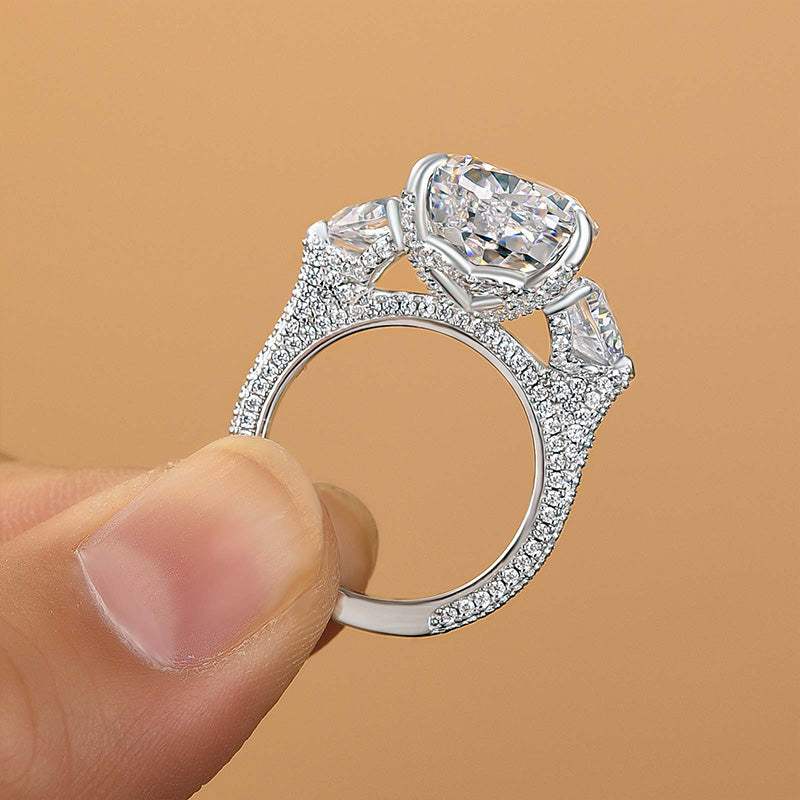 Stunning Pear Cut Three Stone Engagement Ring