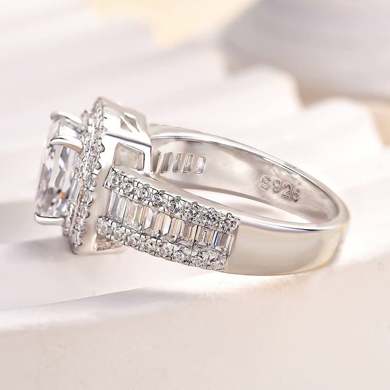 Outstanding Halo Crushed Ice Cushion Cut Engagement Ring
