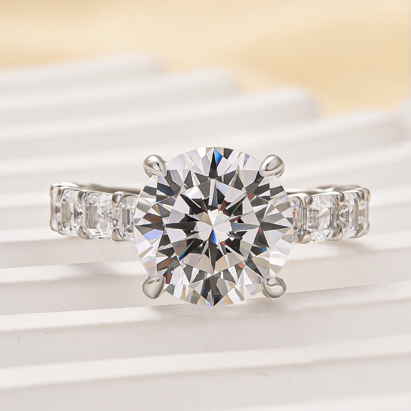 Ahabobo Luxury 4.0 CT Round Cut Engagement Ring